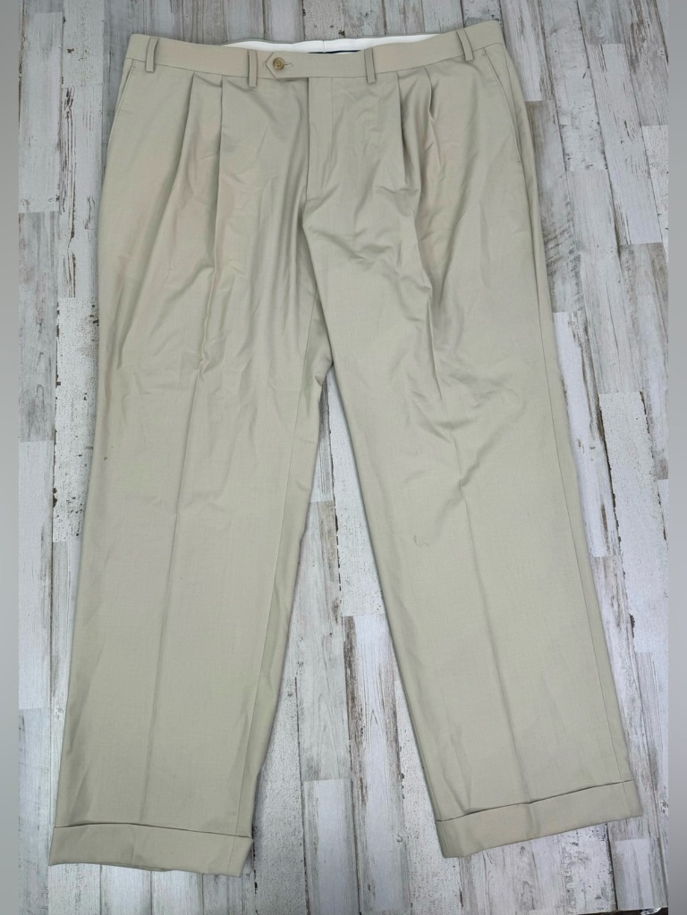 Ralph Ralph Lauren Dress Pants Mens 42x30 beige Pleated Trousers